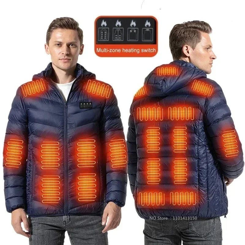 Blouson Chauffant USB - Parka Hivernale Chauffante avec 23 Zones de Chauffage