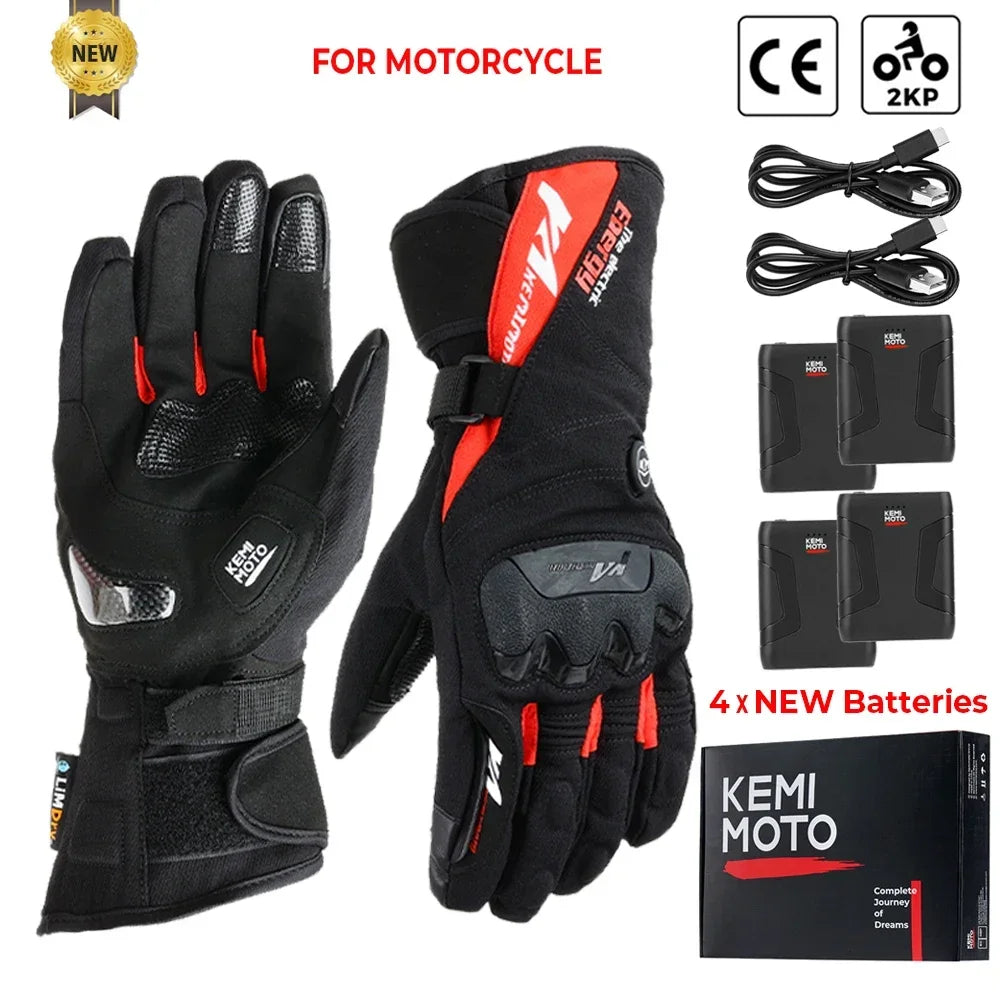 Gants Chauffants Moto Pro - Hiver Chaud et Confortable