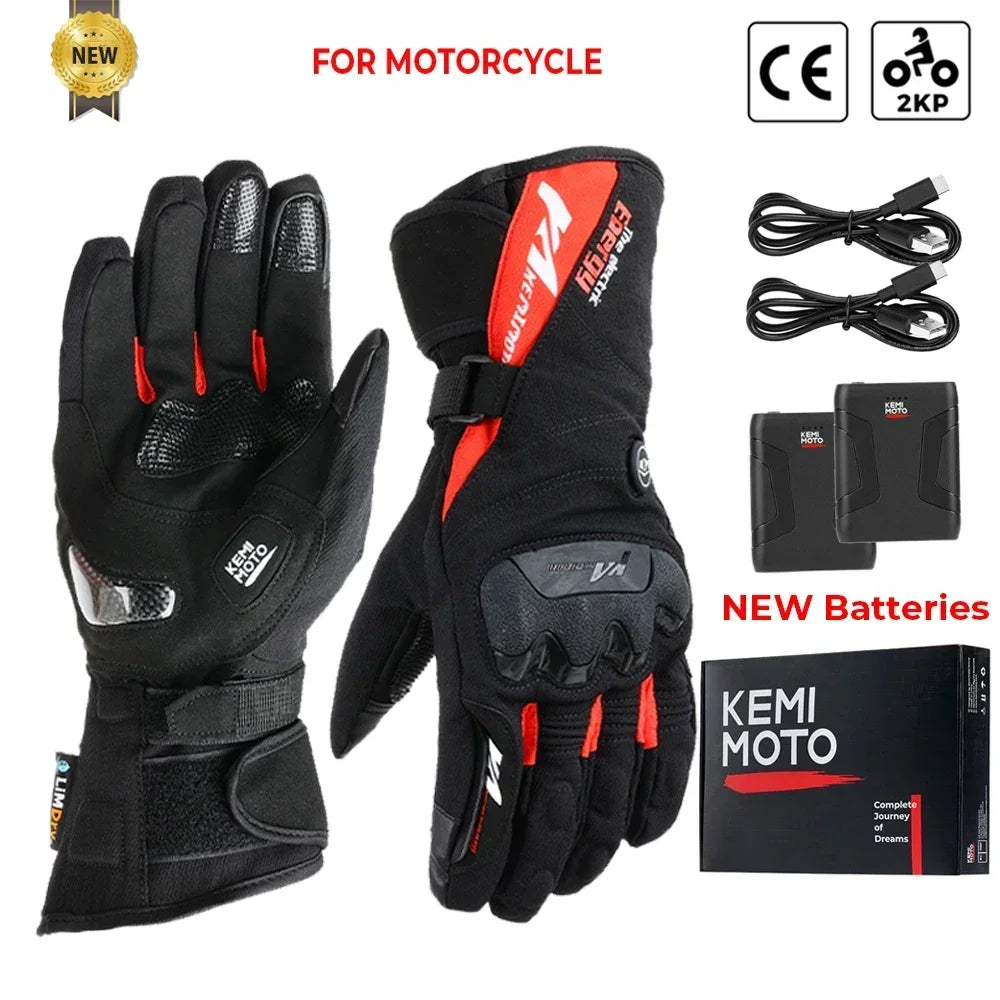 Gants Chauffants Moto Pro - Hiver Chaud et Confortable