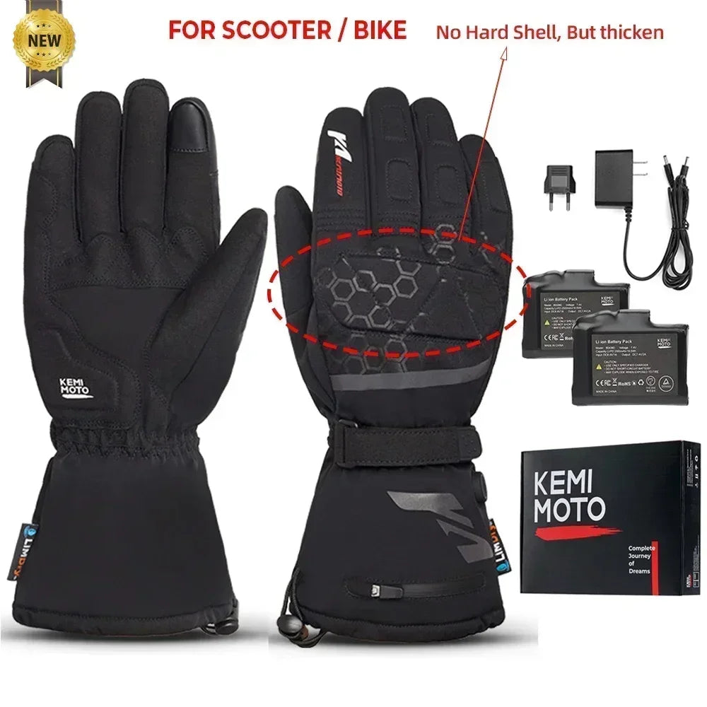 Gants Chauffants Moto Pro - Hiver Chaud et Confortable