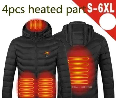 Blouson Chauffant USB - Parka Hivernale Chauffante avec 23 Zones de Chauffage