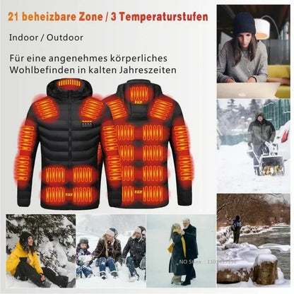 Blouson Chauffant USB - Parka Hivernale Chauffante avec 23 Zones de Chauffage